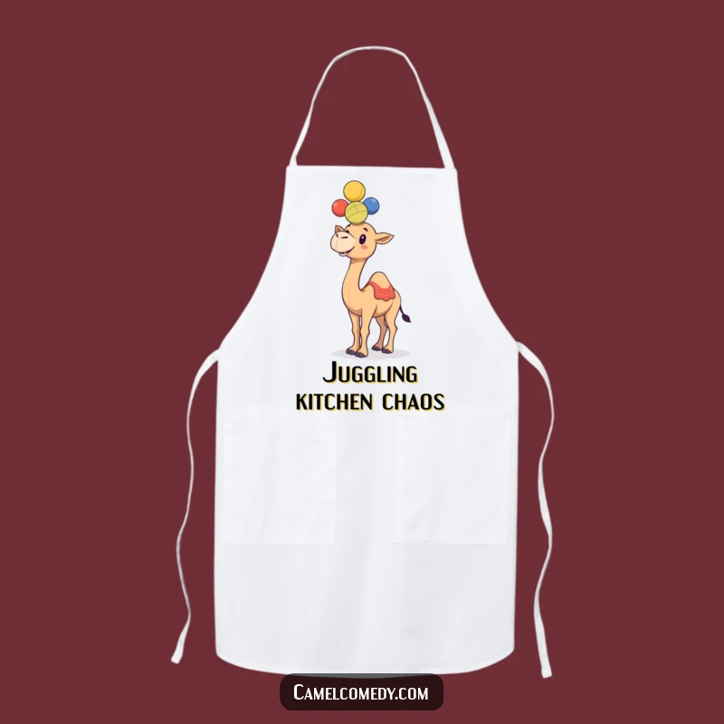 Funny Juggling Camel Apron - Humorous Kitchen Wear for Chef Gifts