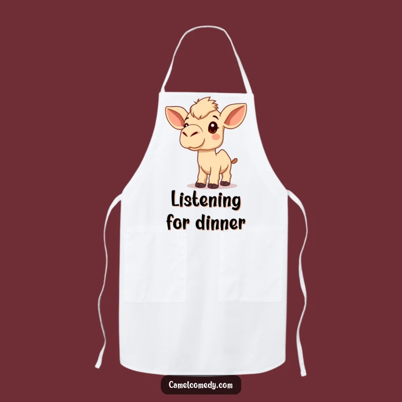 Funny Kawaii Camel Apron: Chef's Listening Camel Kitchen Accessory, Humorous Gift