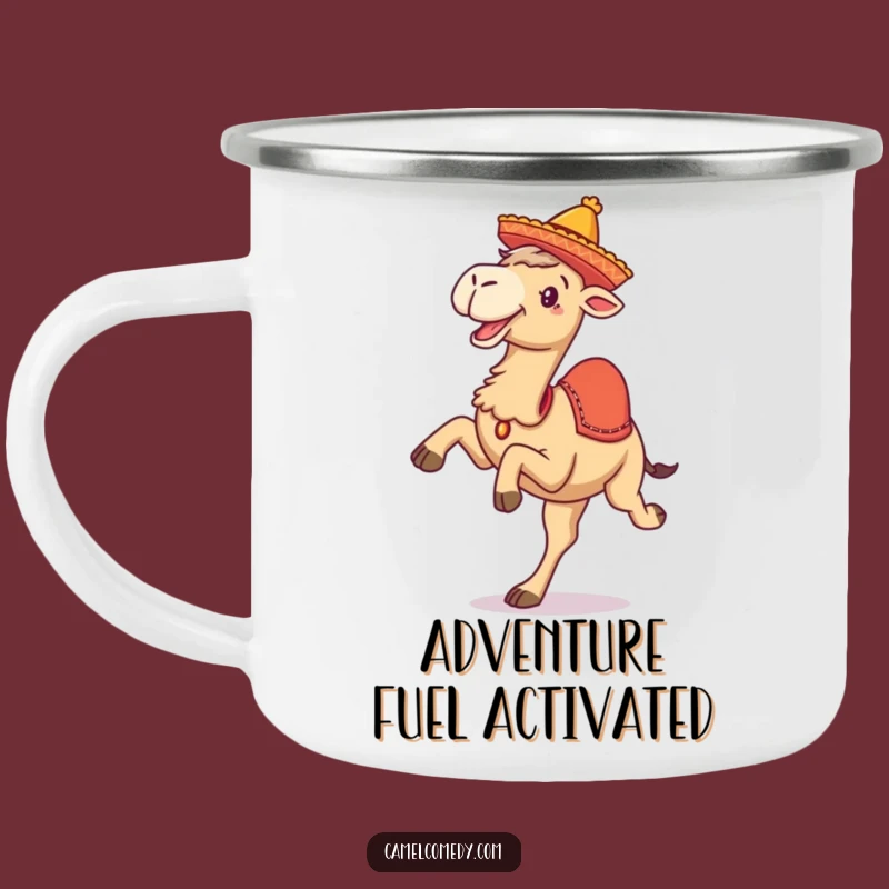 Funny Camel Sombrero Camping Mug - Hilarious Outdoor Adventure Gift