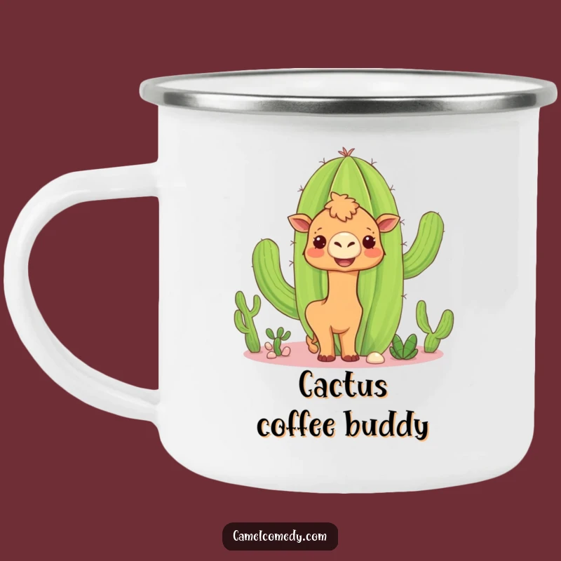 Funny Camel Cactus Camping Mug: Curious Desert Companion for Hilarious Sips