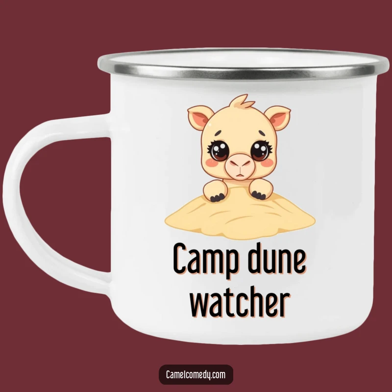 Funny Kawaii Camel Peeking Camping Mug - Desert Adventures & Cute Brews