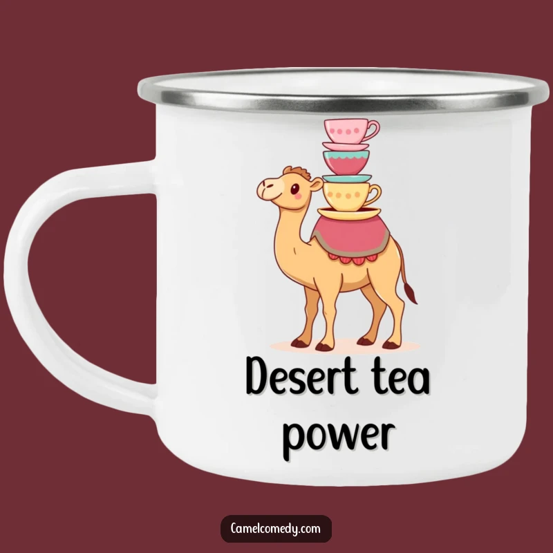 Funny Kawaii Camel Teacup Camp Mug - Hilarious Camel Outdoor Gift