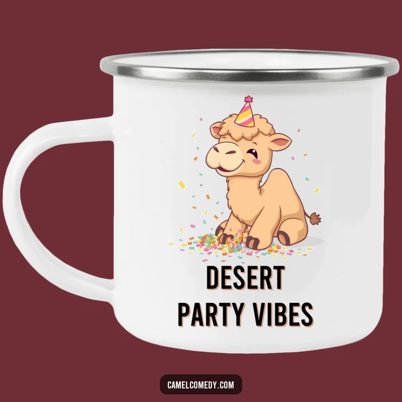 Funny Camel Confetti Camping Mug: Adventure Parties and Laughter