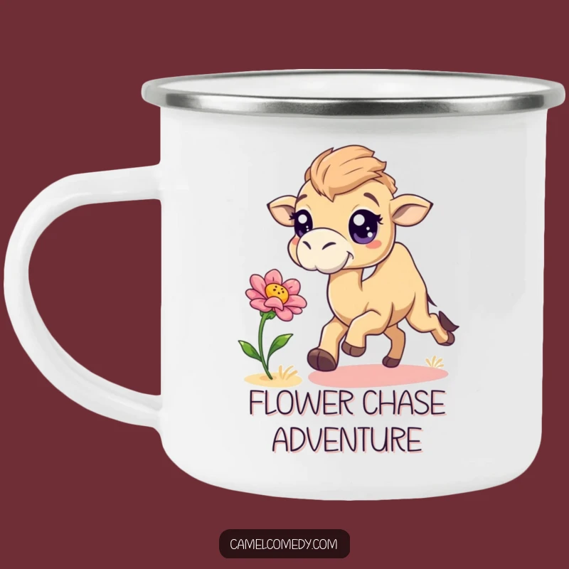 Funny Chasing Camel Camping Mug - Playful Outdoor Gift for Campers