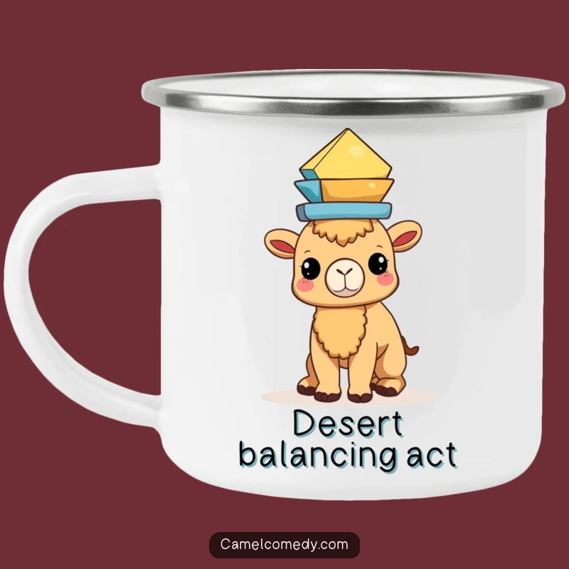 Funny Kawaii Camel Balancing Camping Mug - Stable Sips for Your Adventures!