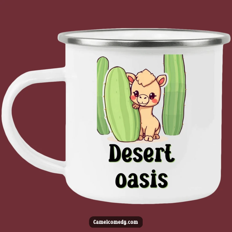 Funny Kawaii Camel Cactus Camping Mug: Durable Cute Desert Peek, Ideal Funny Gift