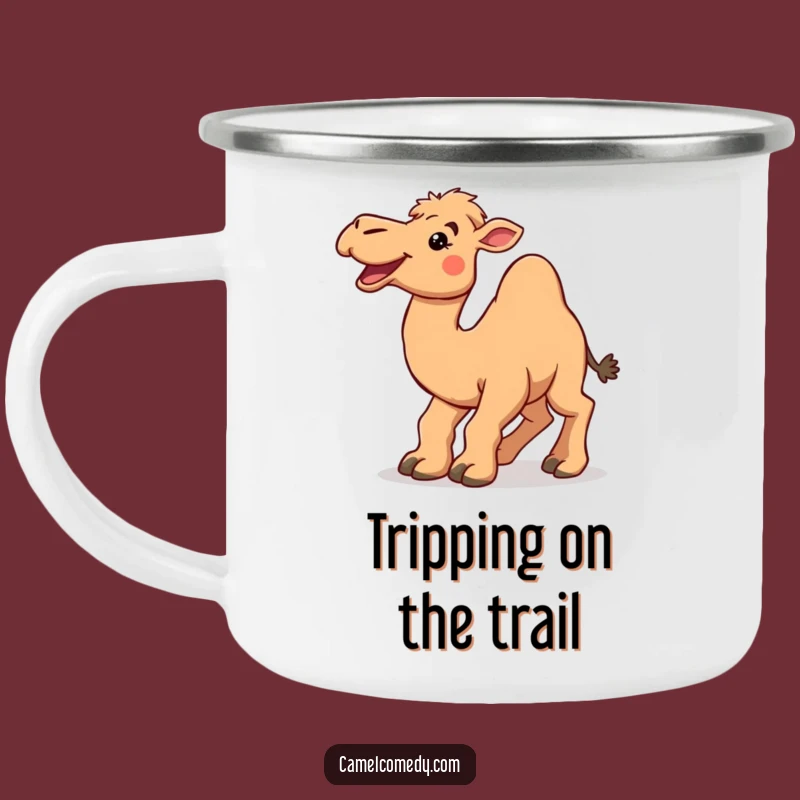 Funny Tripping Camel Camping Mug - Hilarious Outdoor Gift for Campers