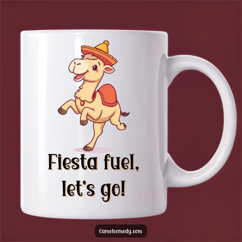 Funny Camel Fiesta Kick Up Legs Mug - Hilarious Mexican Hat Gift