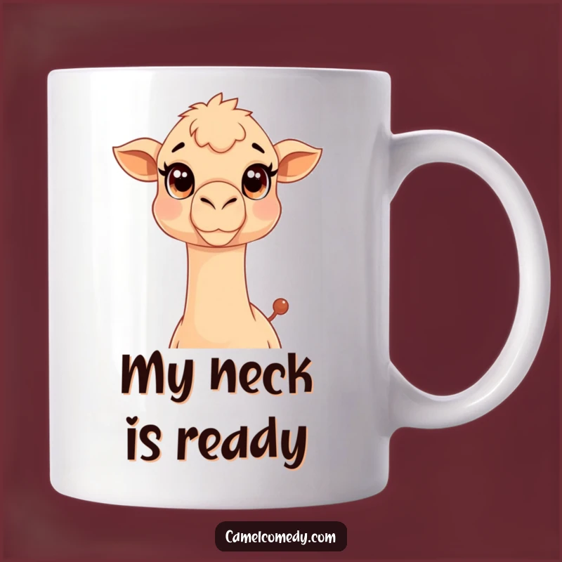 Funny Kawaii Camel Mug: Friendly Neck-Stretching Camel, Perfect Humorous Gift