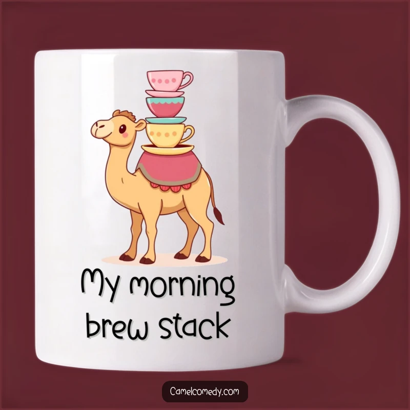 Funny Kawaii Camel Teacup Balancing Act Mug - Hilarious Camel Gift Idea