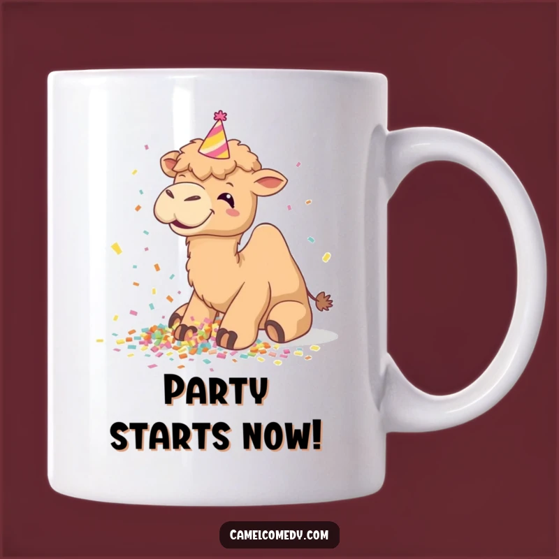 Funny Giggling Camel Party Mug: Hilarious Confetti Fun Gift