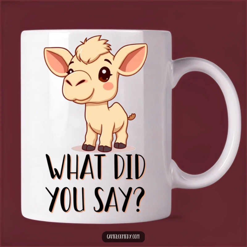 Funny Kawaii Camel Mug: Curious Listening Camel, Perfect Humorous Gift