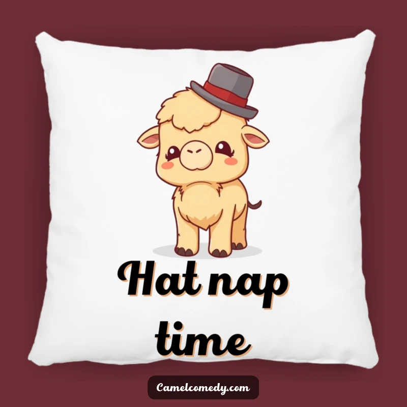 Funny Little Camel Bowler Hat Pillow - Cozy Giggle & Dapper Comfort