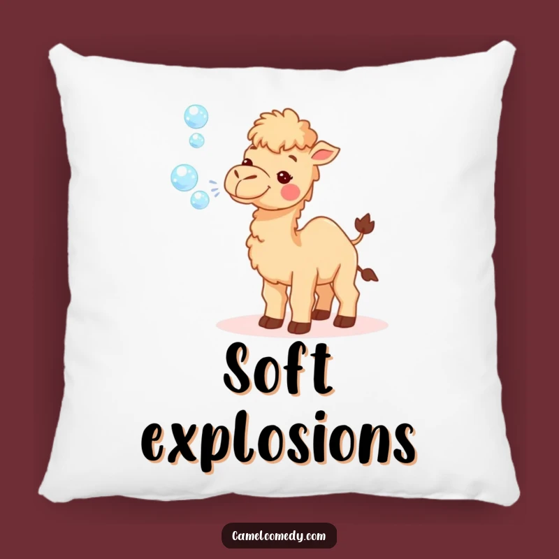 Funny Tiny Camel Pillow: Soft Bubble Blower Cushion, Gift