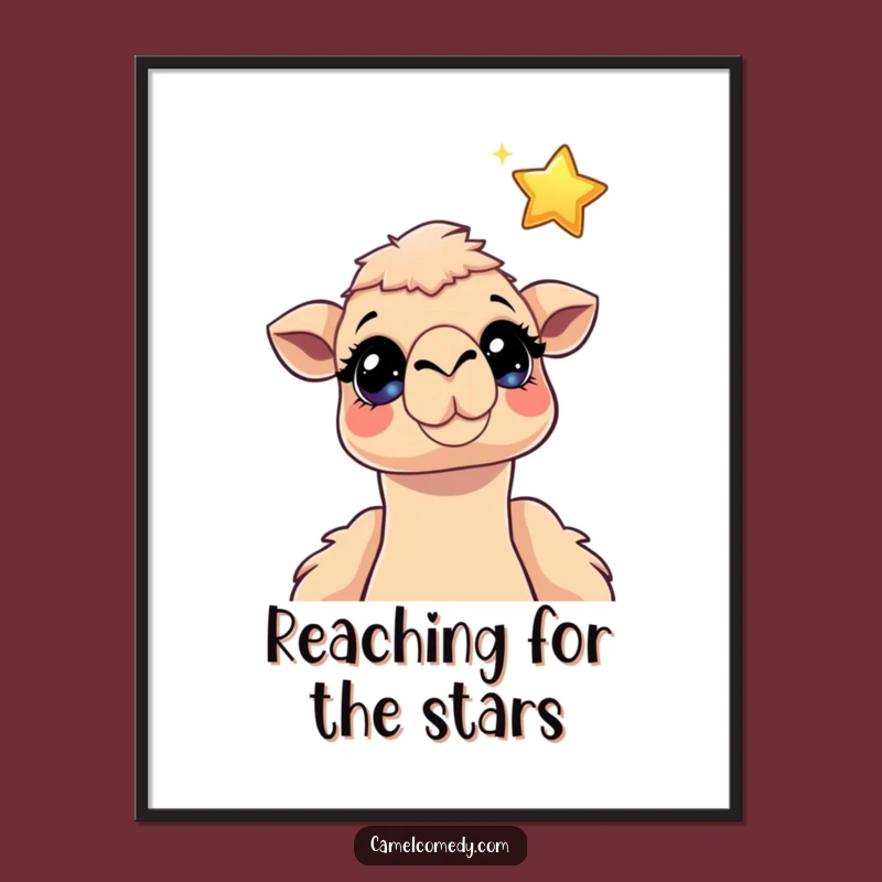 Funny Camel Starry Eyes Art Print: Hilarious Dreamy Decor, Perfect Digital Gift