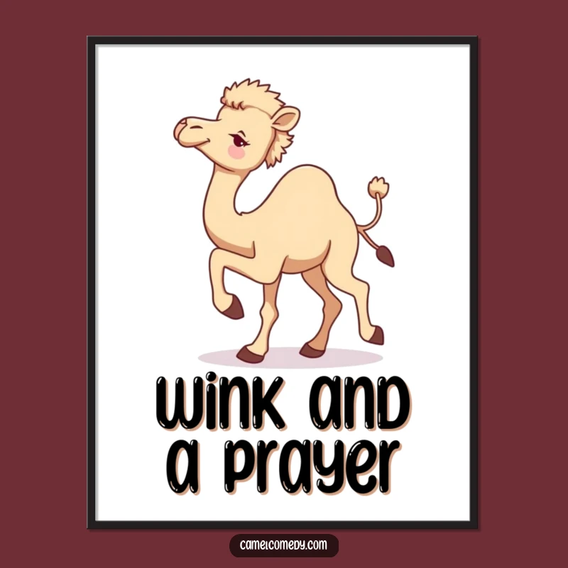 Funny Camel Wink Art Print: Hilarious Playful Decor, Perfect Digital Gift