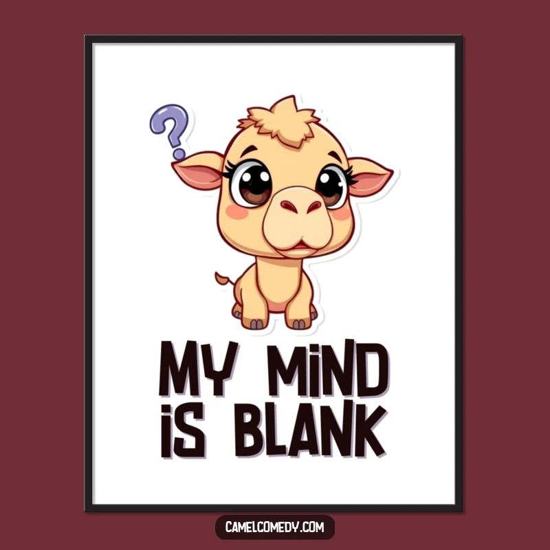 Funny Surprised Camel Digital Art - Instant Humorous Wall Decor