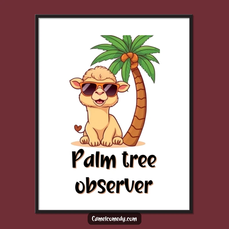 Funny Kawaii Camel Tropical Digital Art: Instant Paradise and Humor