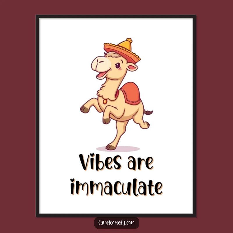 Funny Camel Kicking Legs Digital Art - Hilarious Festive Wall Decor Gift