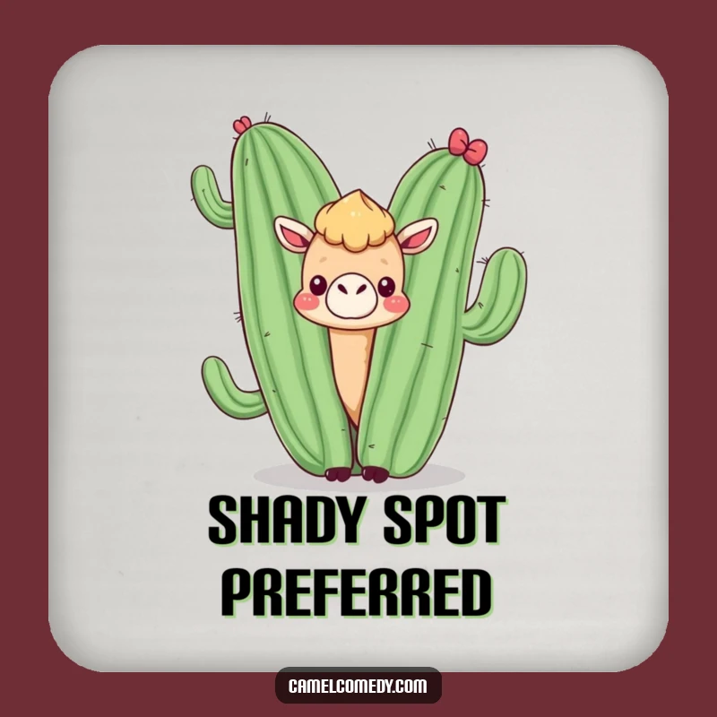 Funny Kawaii Camel Cactus Coaster - Hilarious Desert Table Gift