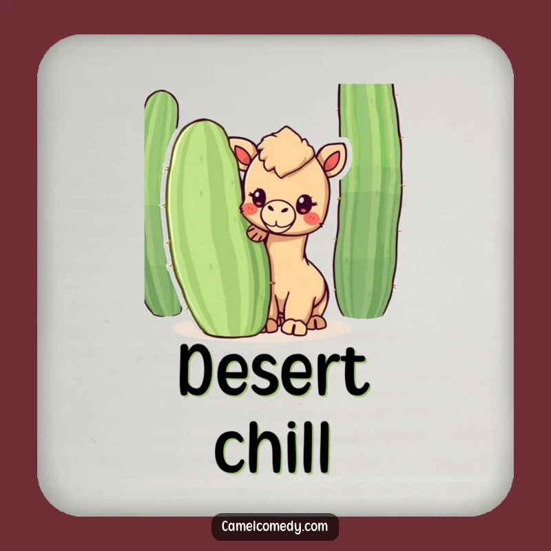 Funny Kawaii Camel Cactus Coaster Set: Protect Surfaces with Cute Desert Peek, Perfect Funny Gift
