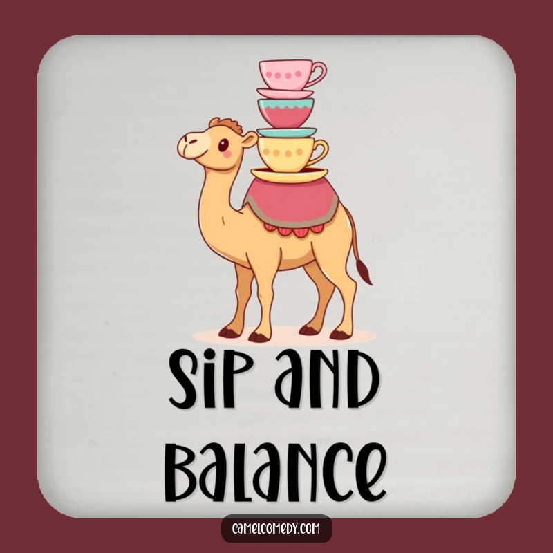 Funny Kawaii Camel Teacup Drink Coaster - Hilarious Camel Table Gift