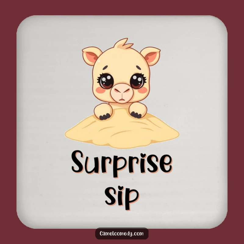 Funny Kawaii Camel Peeking Coaster - Protect Surfaces with Cute Desert Charm
