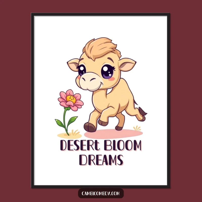 Funny Chasing Camel Poster - Playful Camel Art for Wall Gifts
