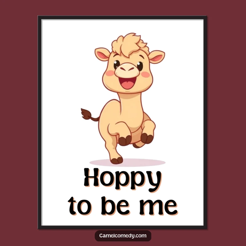 Funny Camel Hop Poster: Hilarious Wall Art, Perfect Decor Gift