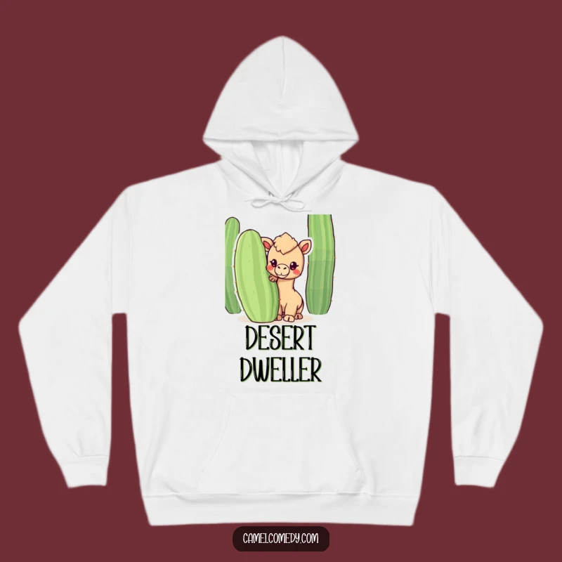 Funny Kawaii Camel Cactus Hoodie: Cozy Cute Desert Peek, Best Funny Gift for Cozy Vibes