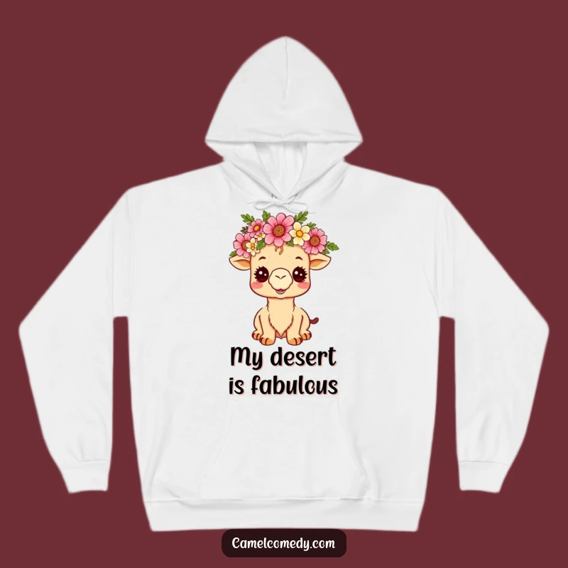 Funny Kawaii Camel Hoodie - Cozy Royal Desert Flower Crown Sweatshirt Gift