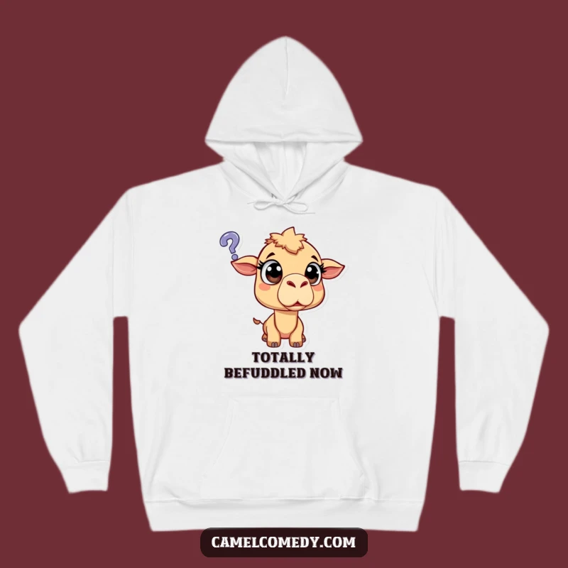 Cozy Funny Surprised Camel Hoodie - Warm & Humorous Mystery Pullover