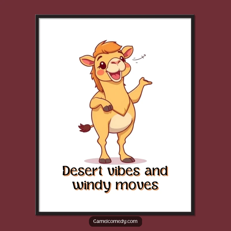 Free Printable Wall Art: Funny Camel Desert Dance Energetic Downloadable Art Gift