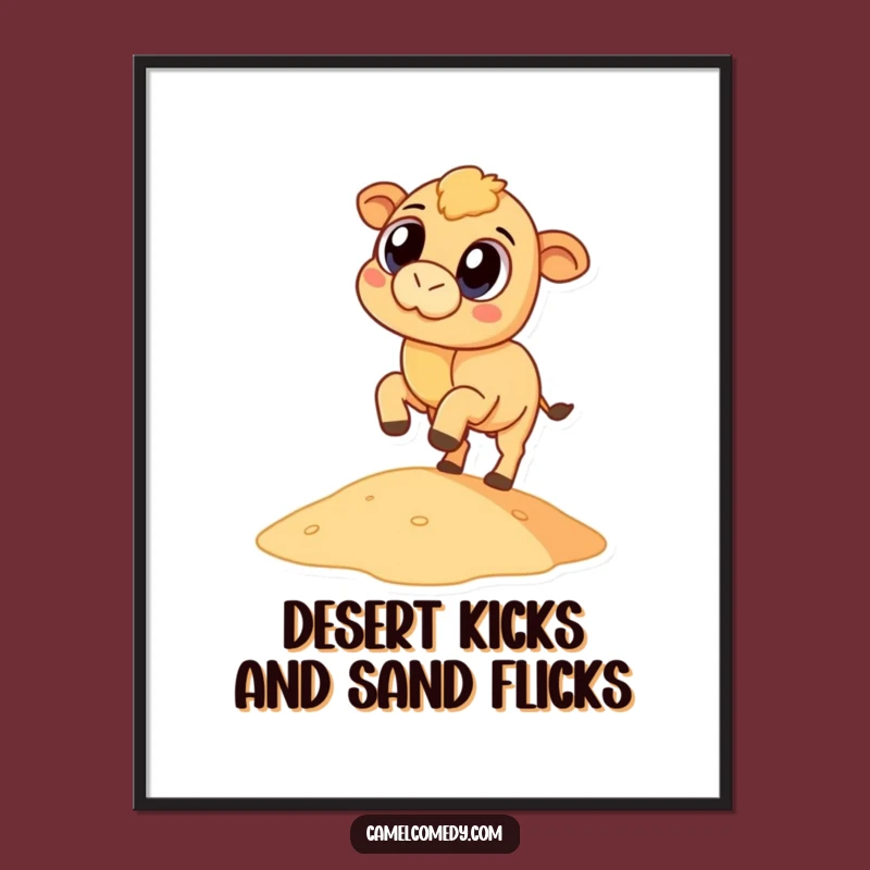 Free Printable Wall Art: Funny Camel Kicking Sand, Hilarious Downloadable Art for Any Room