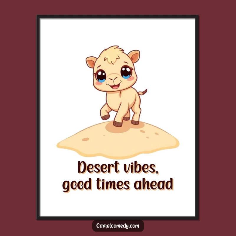 Free Printable Wall Art: Joyful Bouncing Camel Dune Downloadable Art Gift