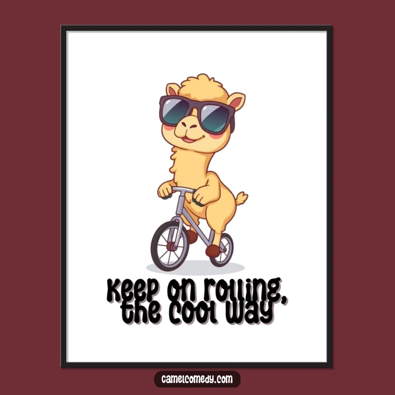 Free Printable Wall Art: Unicycling Camel's Cool Vibe, Funny Decor