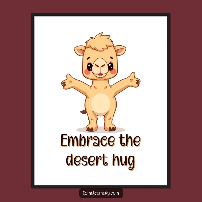 Funny Free Printable Wall Art: Hugging Camel, Whimsical Decor!