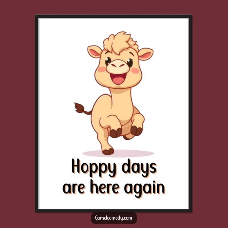 Free Printable Wall Art: Hopping Camel, Hilarious Downloadable Decor Gift