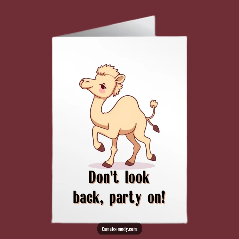 Free Printable Birthday Card: Winking Camel in Motion, Funny Downloadable Gift Surprise