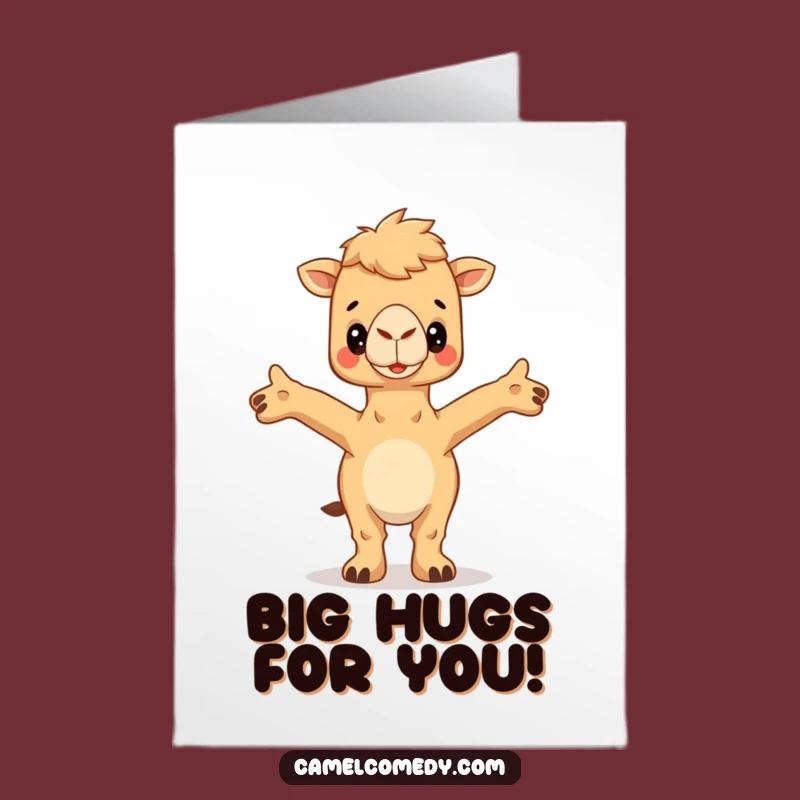 Free Printable Congrats Card: Hugging Camel, Joyful Digital Message!
