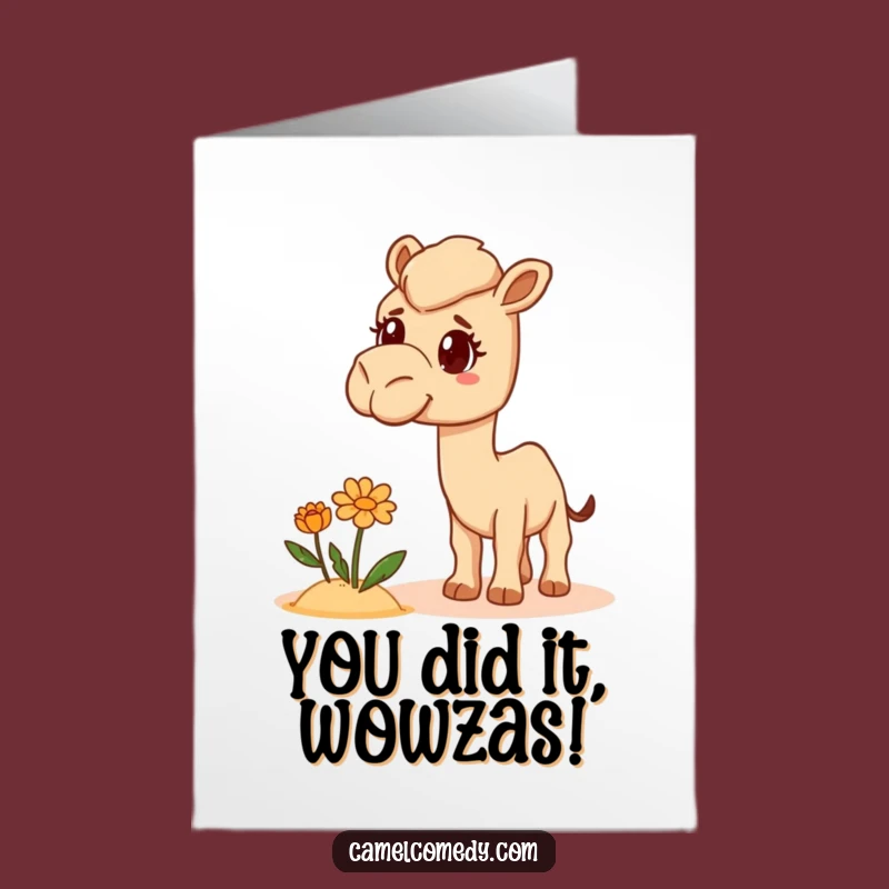Free Printable Congrats Card: Bewildered Camel, Curious Digital Message!