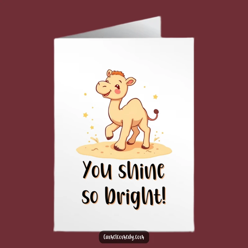 Free Printable Congrats Card: Playful Camel Stars Downloadable Gift
