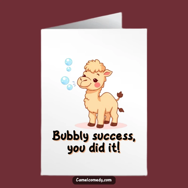 Free Printable Congratulations Card: Happy Camel Bubbles - Cheerful Downloadable Gift