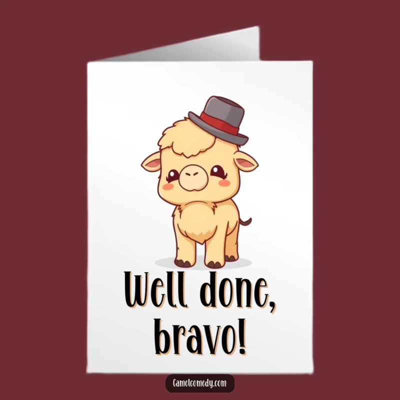Free Printable Camel Hat Tip Congrats Card: Funny Downloadable Gift for a Smart Move