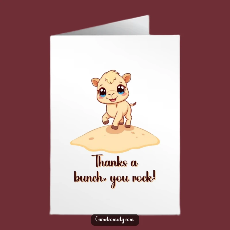 Free Printable Thank You Card: Bouncing Camel Dune Gratitude Downloadable Gift