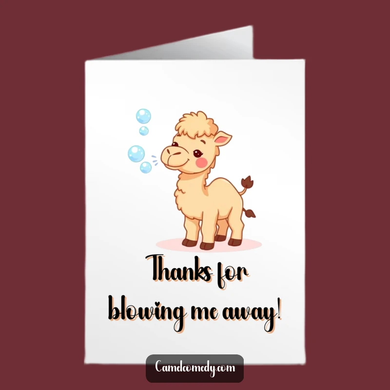 Free Printable Thank You Card: Camel Bubbles - Sweet Downloadable Gift