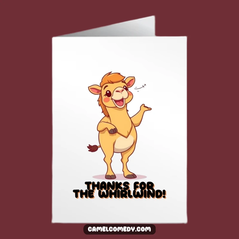 Free Printable Thank You Card: Camel Desert Dance Gratitude Surprise Gift