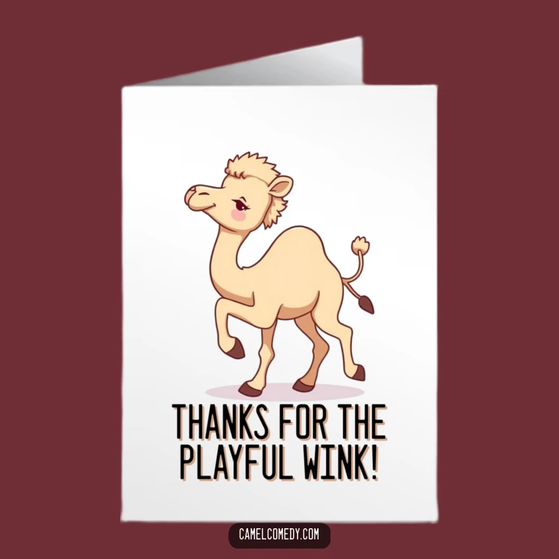 Free Printable Thank You Card: Winking Camel, Funny Downloadable Gift Appreciation