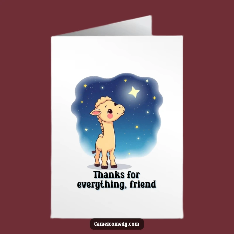Free Printable Thank You Card: Camel Sky - Grateful Downloadable Gift