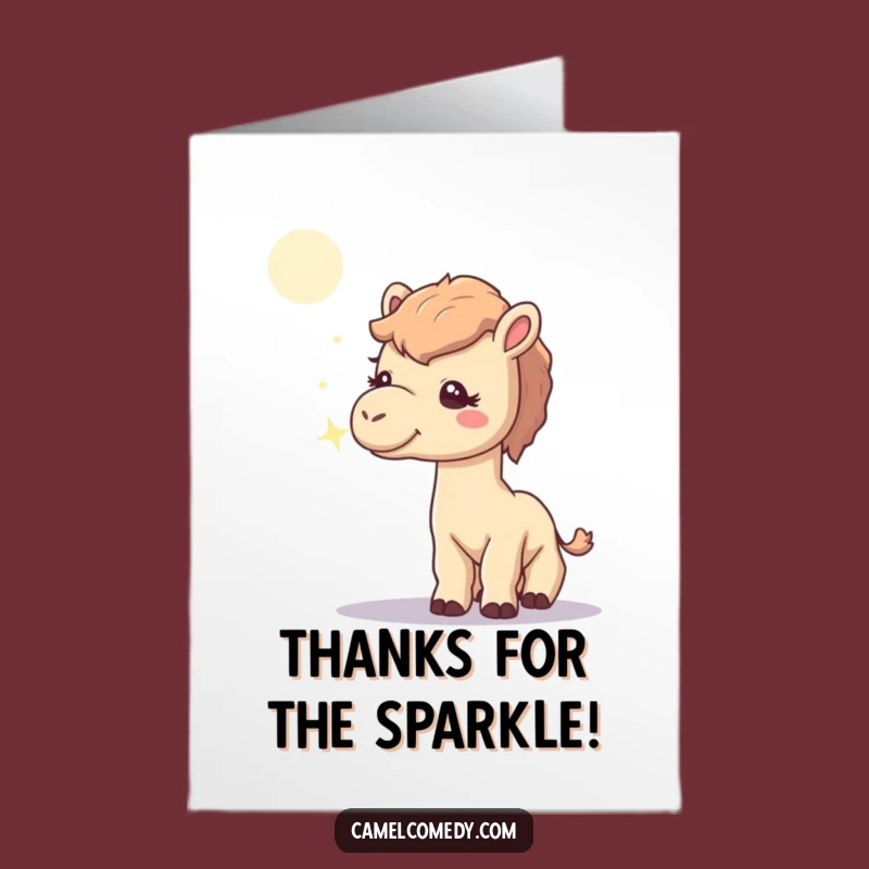 Free Printable Thank You Card: Curious Camel Moonbeam - Grateful Downloadable Gift
